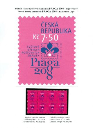 WORLD STAMP EXHIBITION PRAGA 2008 – sheet 15