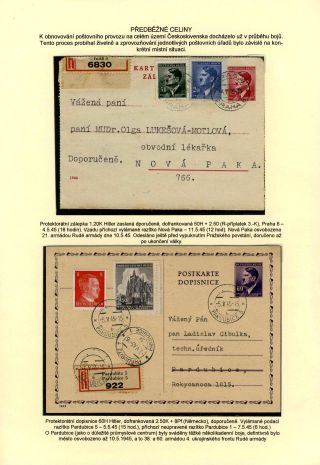 CZECHOSLOVAKIA: POSTAL STATIONERY 1945-46 (RESTORE THE POSTAL SERVICES) – sheet 2