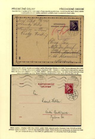 CZECHOSLOVAKIA: POSTAL STATIONERY 1945-46 (RESTORE THE POSTAL SERVICES) – sheet 7