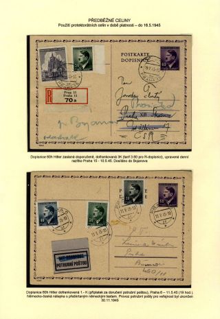 CZECHOSLOVAKIA: POSTAL STATIONERY 1945-46 (RESTORE THE POSTAL SERVICES) – sheet 8