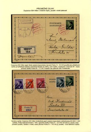 CZECHOSLOVAKIA: POSTAL STATIONERY 1945-46 (RESTORE THE POSTAL SERVICES) – sheet 9
