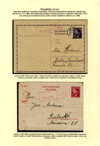CZECHOSLOVAKIA: POSTAL STATIONERY 1945-46 (RESTORE THE POSTAL SERVICES) – sheet 10