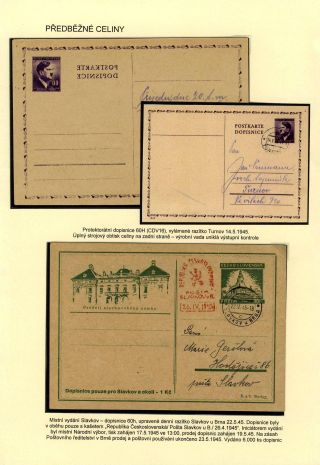 CZECHOSLOVAKIA: POSTAL STATIONERY 1945-46 (RESTORE THE POSTAL SERVICES) – sheet 15