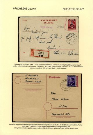 TSCHECHOSLOWAKEI: GANZSACHEN 1945-46 (WIEDERHERSTELLUNG DER POSTVERKEHR) – Blatt 19