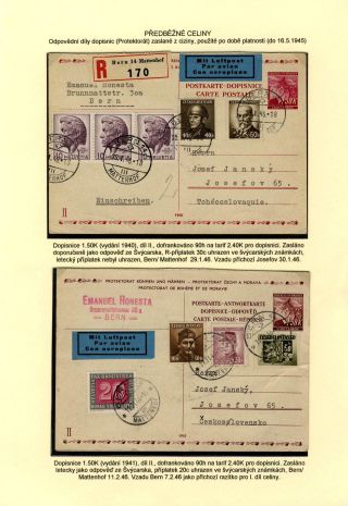 TSCHECHOSLOWAKEI: GANZSACHEN 1945-46 (WIEDERHERSTELLUNG DER POSTVERKEHR) – Blatt 21