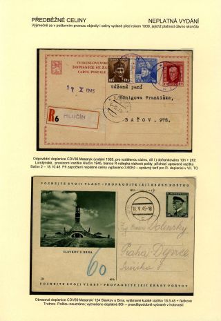 TSCHECHOSLOWAKEI: GANZSACHEN 1945-46 (WIEDERHERSTELLUNG DER POSTVERKEHR) – Blatt 22