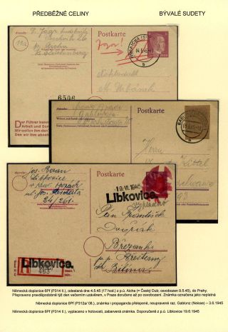 TSCHECHOSLOWAKEI: GANZSACHEN 1945-46 (WIEDERHERSTELLUNG DER POSTVERKEHR) – Blatt 25