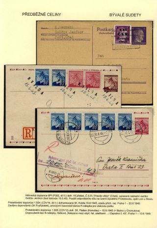 TSCHECHOSLOWAKEI: GANZSACHEN 1945-46 (WIEDERHERSTELLUNG DER POSTVERKEHR) – Blatt 28