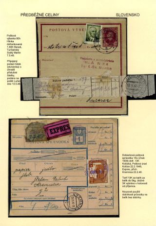 TSCHECHOSLOWAKEI: GANZSACHEN 1945-46 (WIEDERHERSTELLUNG DER POSTVERKEHR) – Blatt 33