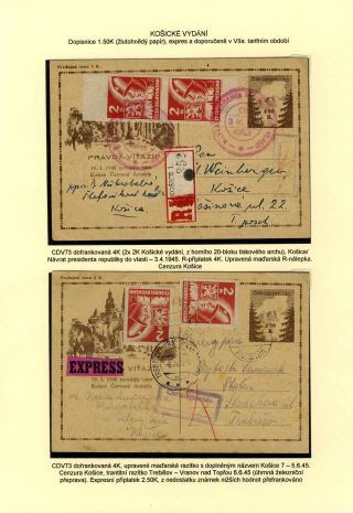 TSCHECHOSLOWAKEI: GANZSACHEN 1945-46 (WIEDERHERSTELLUNG DER POSTVERKEHR) – Blatt 39