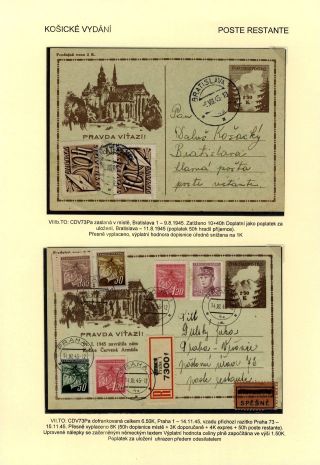 TSCHECHOSLOWAKEI: GANZSACHEN 1945-46 (WIEDERHERSTELLUNG DER POSTVERKEHR) – Blatt 44