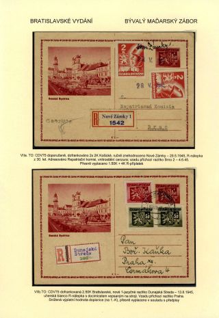 TSCHECHOSLOWAKEI: GANZSACHEN 1945-46 (WIEDERHERSTELLUNG DER POSTVERKEHR) – Blatt 53