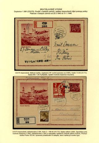 TSCHECHOSLOWAKEI: GANZSACHEN 1945-46 (WIEDERHERSTELLUNG DER POSTVERKEHR) – Blatt 55