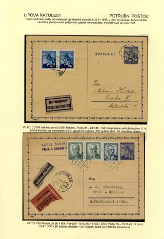 TSCHECHOSLOWAKEI: GANZSACHEN 1945-46 (WIEDERHERSTELLUNG DER POSTVERKEHR) – Blatt 59