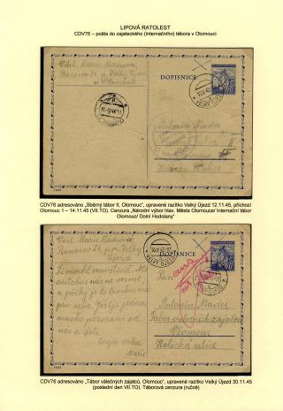 TSCHECHOSLOWAKEI: GANZSACHEN 1945-46 (WIEDERHERSTELLUNG DER POSTVERKEHR) – Blatt 65