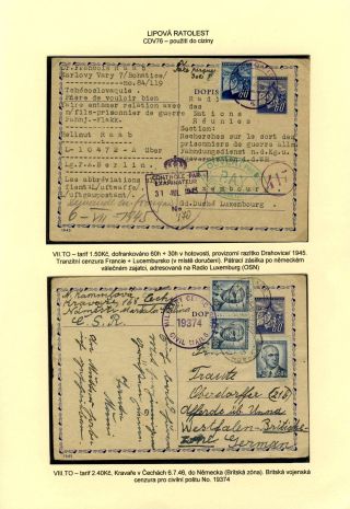 TSCHECHOSLOWAKEI: GANZSACHEN 1945-46 (WIEDERHERSTELLUNG DER POSTVERKEHR) – Blatt 66