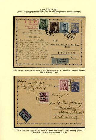 TSCHECHOSLOWAKEI: GANZSACHEN 1945-46 (WIEDERHERSTELLUNG DER POSTVERKEHR) – Blatt 67