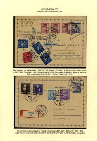 TSCHECHOSLOWAKEI: GANZSACHEN 1945-46 (WIEDERHERSTELLUNG DER POSTVERKEHR) – Blatt 69