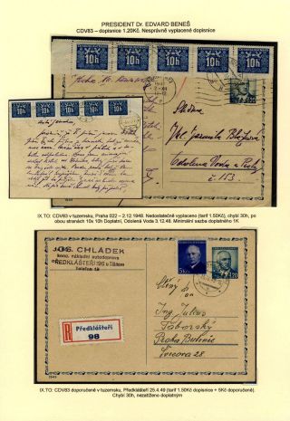 CZECHOSLOVAKIA: POSTAL STATIONERY 1945-46 (RESTORE THE POSTAL SERVICES) – sheet 95