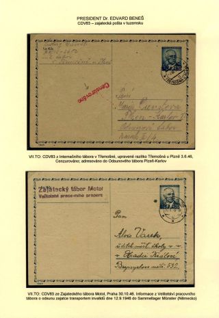TSCHECHOSLOWAKEI: GANZSACHEN 1945-46 (WIEDERHERSTELLUNG DER POSTVERKEHR) – Blatt 99