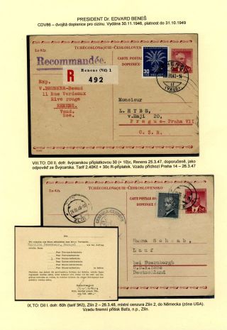 TSCHECHOSLOWAKEI: GANZSACHEN 1945-46 (WIEDERHERSTELLUNG DER POSTVERKEHR) – Blatt 104