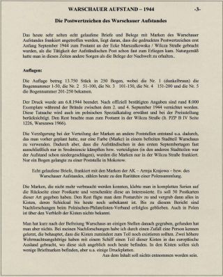 WARSAW UPRISING 1944 – sheet 16