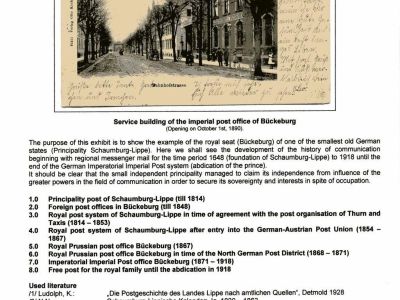 POSTAL HISTORY OF BÜCKEBURG, THE CAPITAL OF SCHAUMBURG-LIPPE