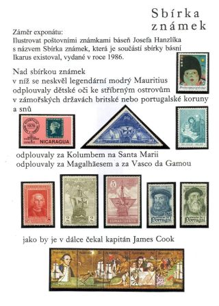 POEM BY JOSEF HANZLIK: STAMP COLLECTION – sheet 1