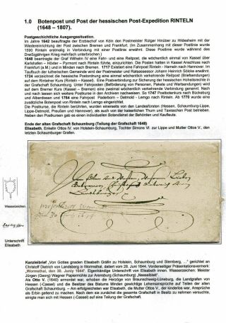 POSTAL HISTORY OF RINTELN, THE CAPITAL OF HESSIAN COUNTY SCHAUMBURG – sheet 2
