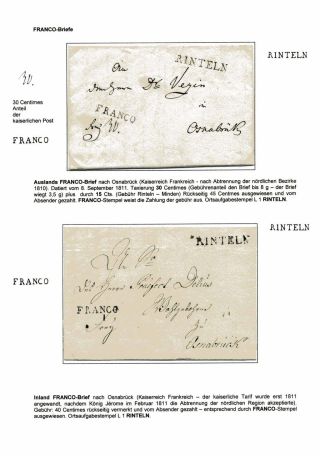POSTAL HISTORY OF RINTELN, THE CAPITAL OF HESSIAN COUNTY SCHAUMBURG – sheet 16