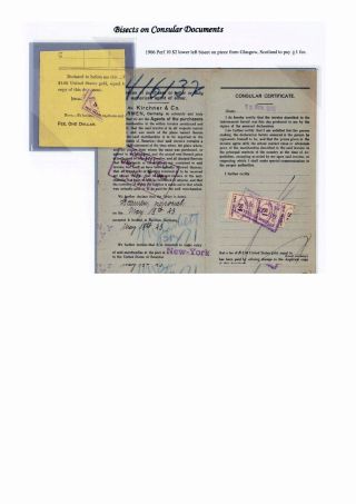 CONSULAR-GEBÜHRMARKEN DER USA UND IHRE VERWENDUNG – Blatt 7