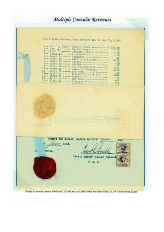 CONSULAR-GEBÜHRMARKEN DER USA UND IHRE VERWENDUNG – Blatt 9