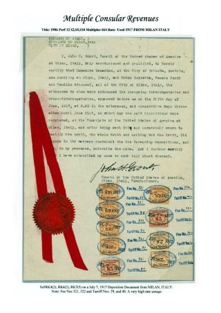 CONSULAR-GEBÜHRMARKEN DER USA UND IHRE VERWENDUNG – Blatt 11