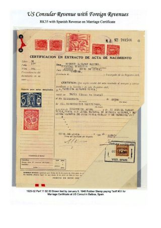 CONSULAR-GEBÜHRMARKEN DER USA UND IHRE VERWENDUNG – Blatt 15