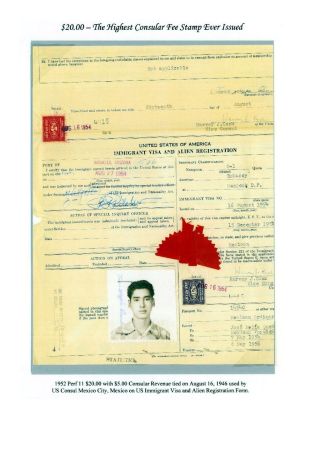 CONSULAR-GEBÜHRMARKEN DER USA UND IHRE VERWENDUNG – Blatt 16
