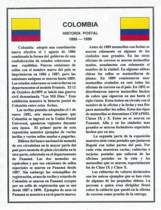 POŠTOVNÍ HOSTORIE KOLUMBIE 1886-1899 – list 1