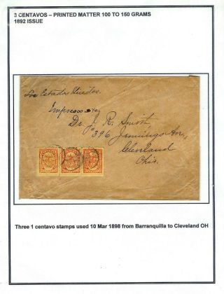 POŠTOVNÍ HOSTORIE KOLUMBIE 1886-1899 – list 12