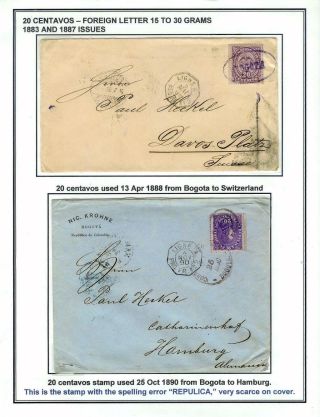 POSTGESCHICHTE VON KOLUMBIEN 1866-1899 – Blatt 23