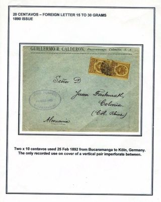 POSTGESCHICHTE VON KOLUMBIEN 1866-1899 – Blatt 25