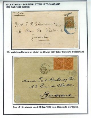 POSTGESCHICHTE VON KOLUMBIEN 1866-1899 – Blatt 28