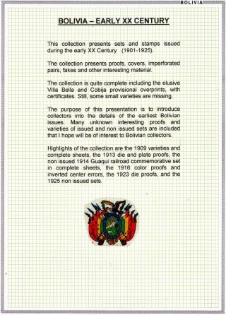 BOLIVIA - EARLY XX CENTURY – sheet 1