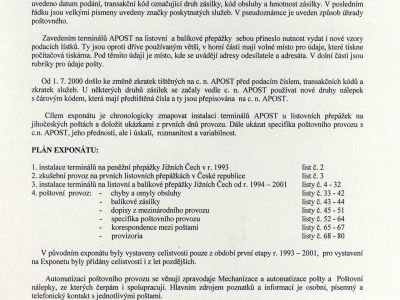 PROJEKT APOST NA POŠTÁCH JIŽNÍCH ČECH 1993-2001