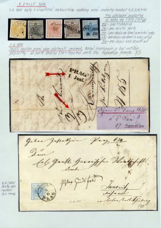 RAKOUSKO 1850-1858, FRANKATURY A RAZÍTKA – list 2