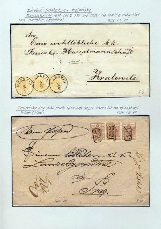 AUSTRIA 1850-1858, FRANKING AND POSTMARKS – sheet 17
