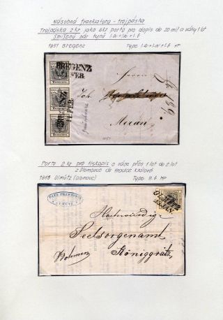 AUSTRIA 1850-1858, FRANKING AND POSTMARKS – sheet 18