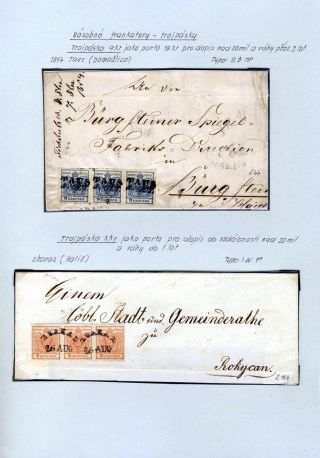 AUSTRIA 1850-1858, FRANKING AND POSTMARKS – sheet 19
