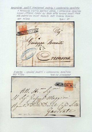 AUSTRIA 1850-1858, FRANKING AND POSTMARKS – sheet 21