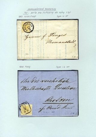 AUSTRIA 1850-1858, FRANKING AND POSTMARKS – sheet 23