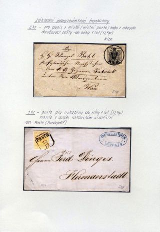 AUSTRIA 1850-1858, FRANKING AND POSTMARKS – sheet 24