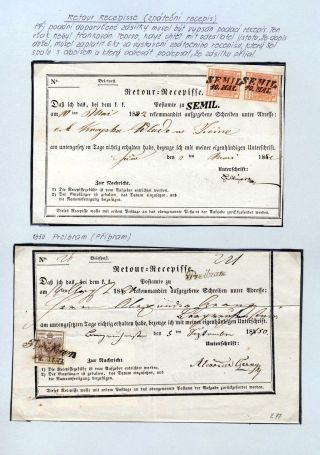 AUSTRIA 1850-1858, FRANKING AND POSTMARKS – sheet 26